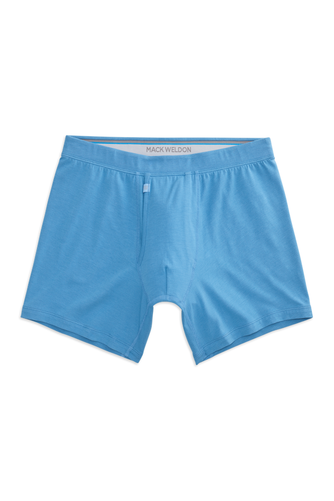 Front view of Silver Boxer Brief in Dean Blue