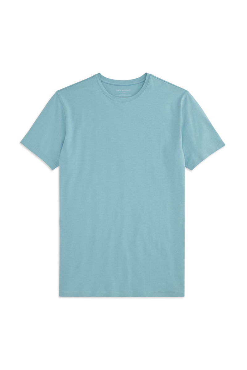 Front view of Silver Crew Neck T-shirt in Porcelain