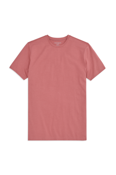 Front view of Silver Crew Neck T-shirt in Washed Clay