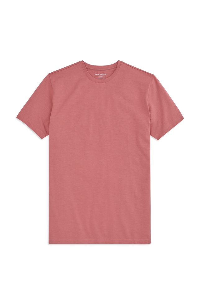 Front view of Silver Crew Neck T-shirt in Washed Clay