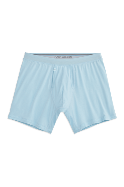 Front view of Silver HD Boxer Brief in Crystal Blue