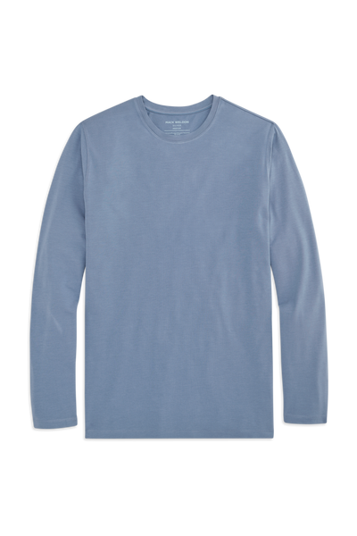 Front view of Silver Long Sleeve Tshirt in Slate Stone
