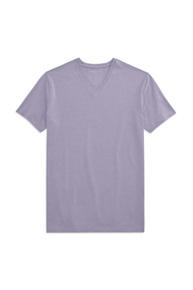 Front view of Silver V Neck T-shirt in Daybreak