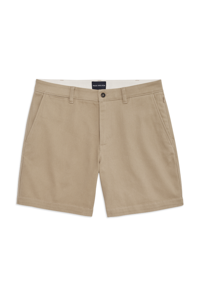 Front view of Stretch Twill Chino Shorts 7" in Sisal
