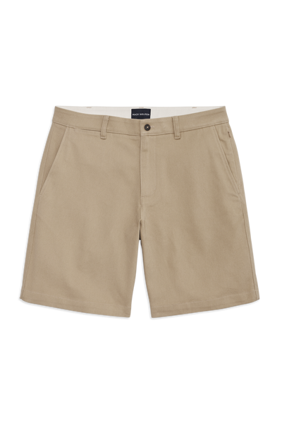 Front view of Stretch Twill Chino Short 9" in Sisal