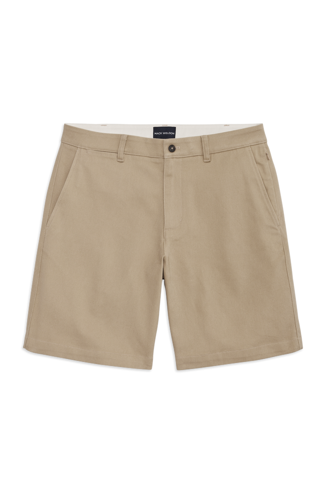 Front view of Stretch Twill Chino Short 9" in Sisal