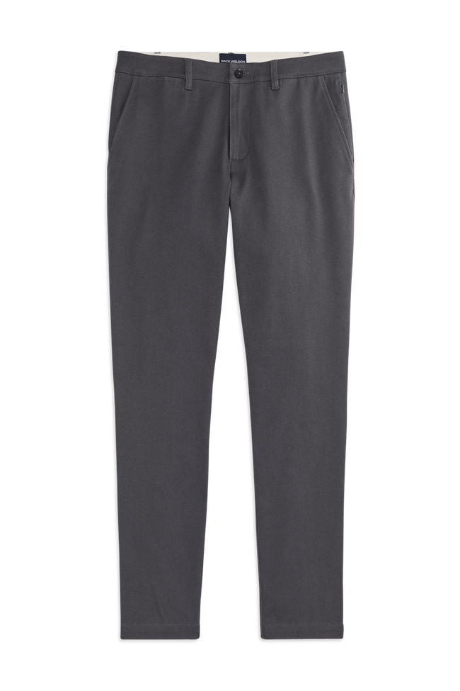 Front view of Stretch Twill Chino Slim Fit in Asphalt