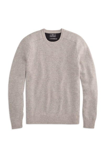 Shroom Marl | Front view of Tech Cashmere Crew Neck Sweater in Shroom Marl