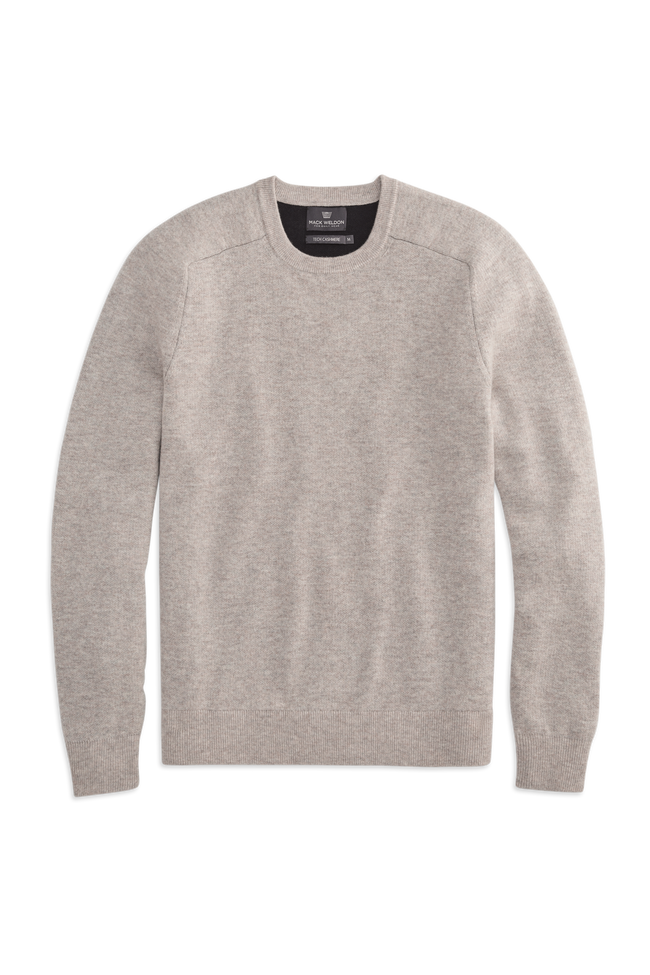 Shroom Marl | Front view of Tech Cashmere Crew Neck Sweater in Shroom Marl