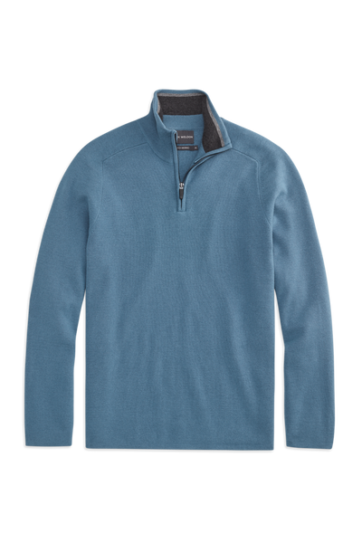 Ice storm | Front view of Tech Merino Half-Zip Sweater in Ice Storm