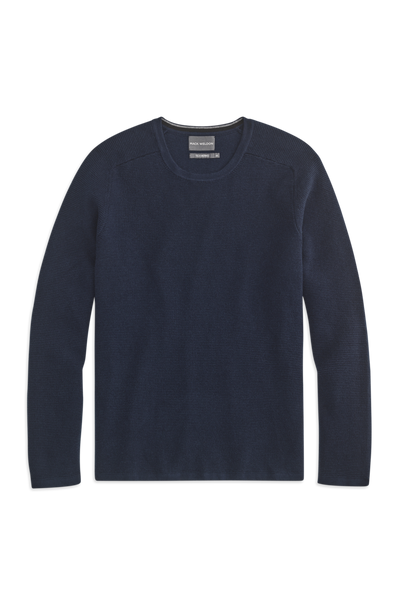 Front view of Tech Merino Waffle Crew Neck Sweater in Total Eclipse
