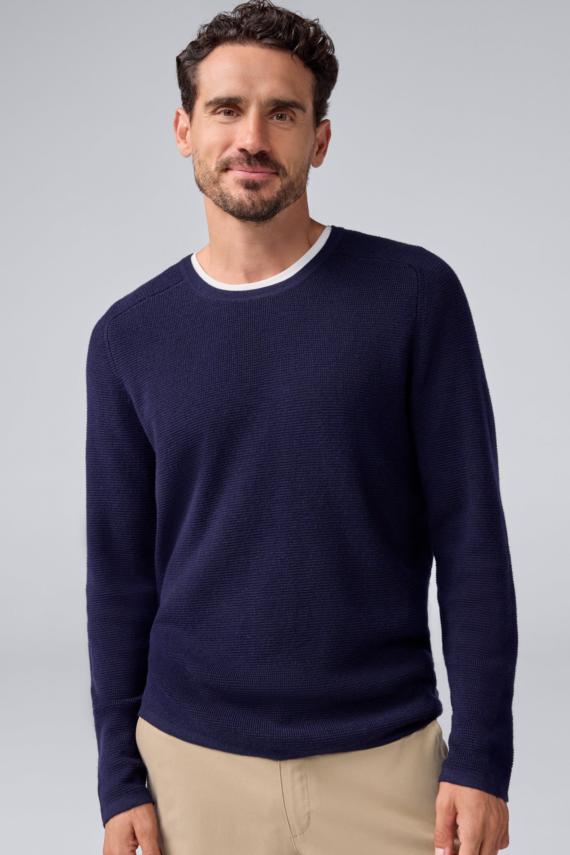 Mack Weldon Tech Merino Waffle Crew | Textured Merino Wool Sweater