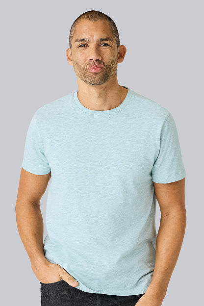 Man wearing Slub Crew Neck T-Shirt