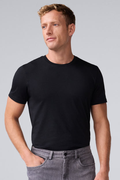 man wearing mack weldon shirt in black