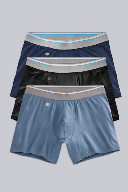 Front view of 3-Pack AIRKNITˣ Boxer Briefs in Frozen Lake