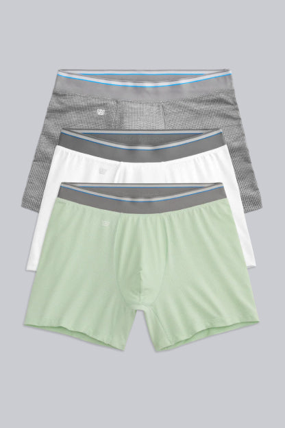 Laydown of three pairs of AIRKNITx Boxer Briefs