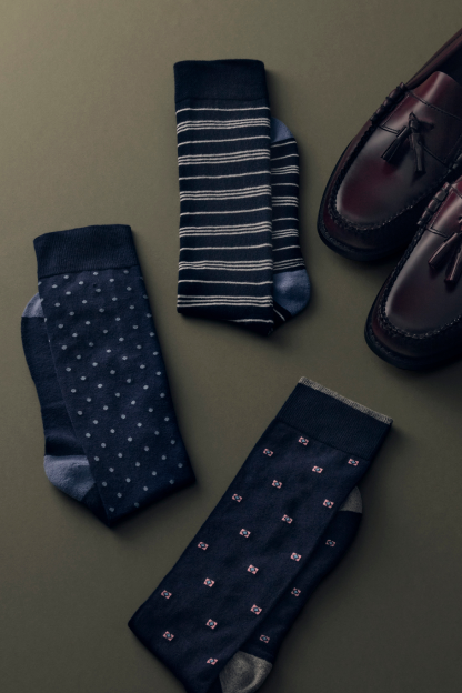 3 pack of SILVER Extended Crew Dress Sock
