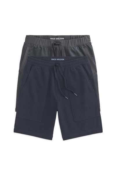 Front view of 2-Pack ACE Carpenter Short & ACE Sweatshorts 7" in Total Eclipse / Asphalt Color
