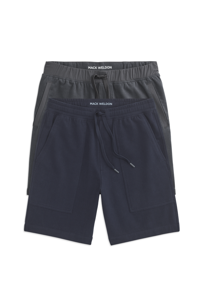 Front view of 2-Pack ACE Carpenter Short & ACE Sweatshorts 7" in Total Eclipse / Asphalt Color