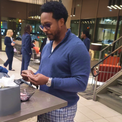 Man wearing Ace Half Zip