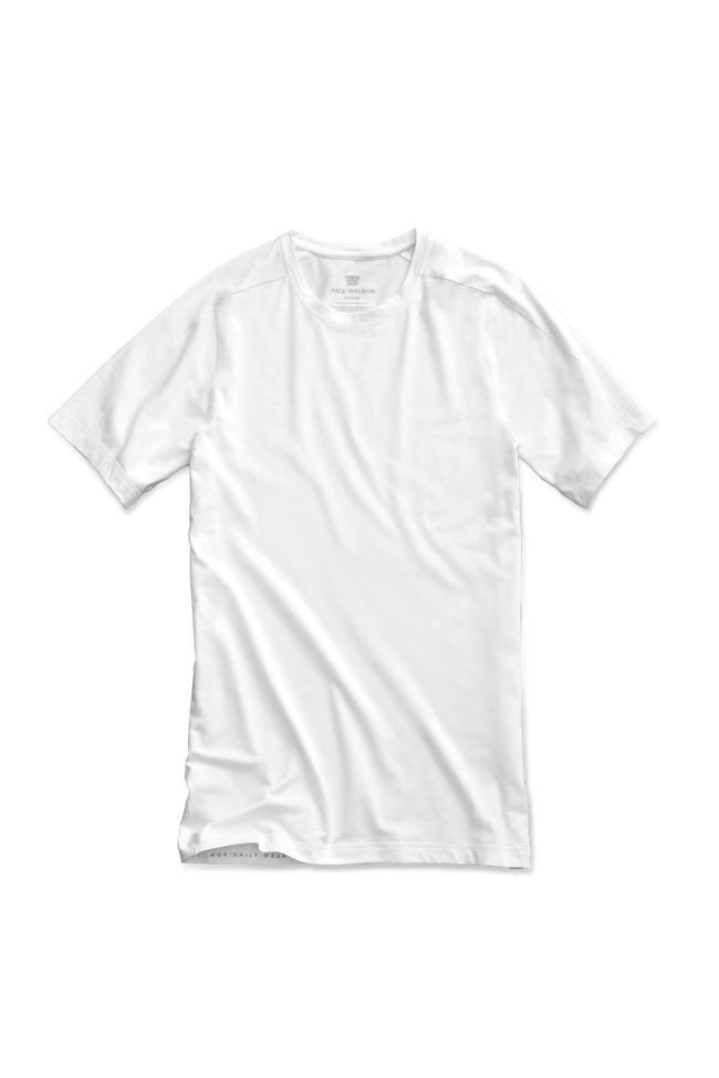 Bright White | Front view of Crew Neck Undershirt in Bright White