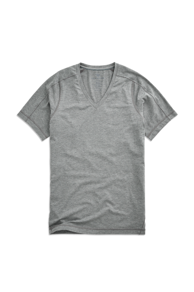 Grey Heather | Front view of 18-Hour V-Neck Undershirt in Grey Heather