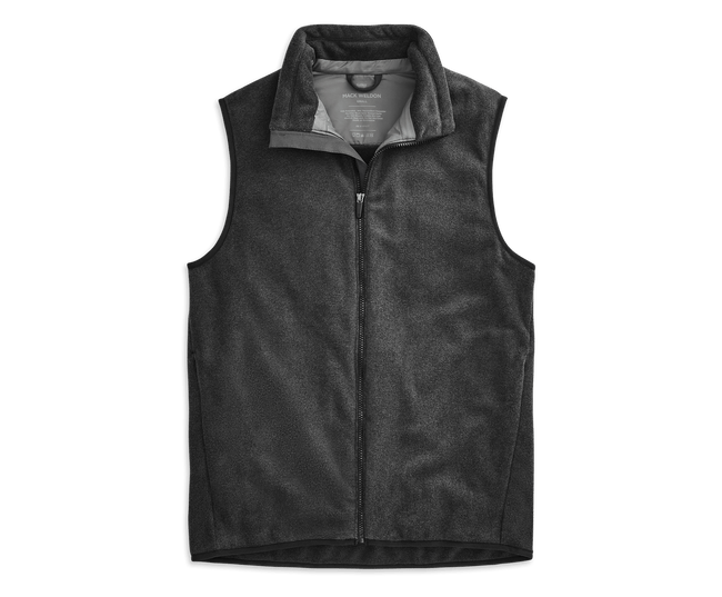 Asphalt Heather | Front view of WARMKNIT Fleece Vest in Asphalt Heather