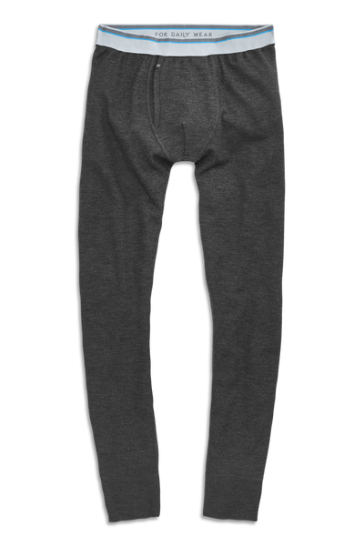 Charcoal Heather | Front view of WARMKNIT Long Underwear in Charcoal Heather
