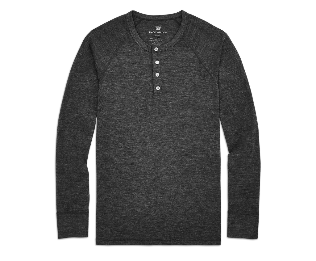 Men's Long Sleeve Button Henley - Heather Grey – LNA Clothing