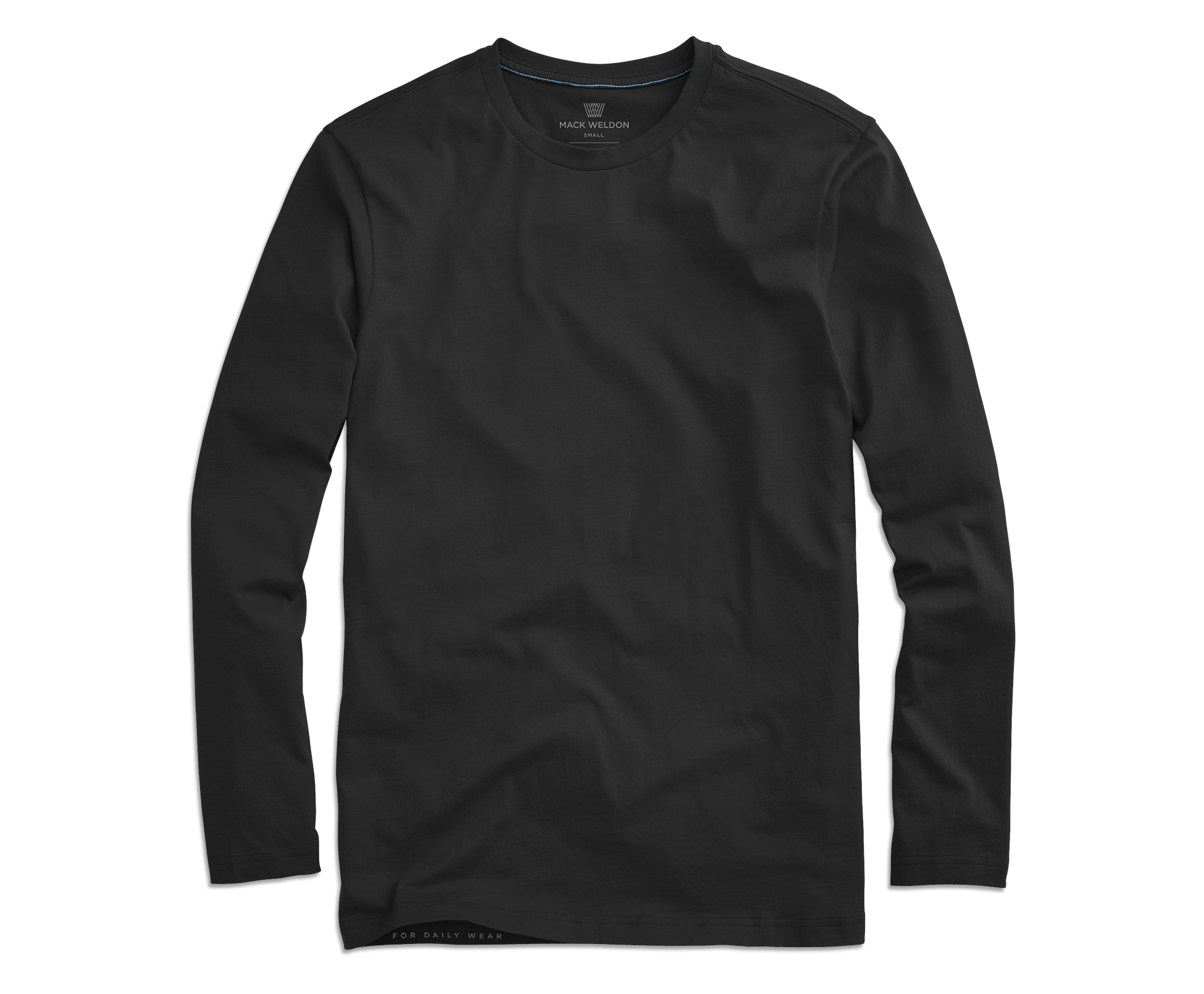Mack Weldon Pima Long Sleeve T-Shirt, True Black / S