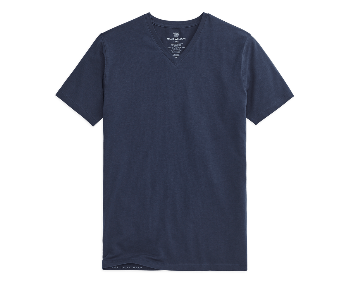 SILVER V-Neck T-Shirt True Navy – Mack Weldon