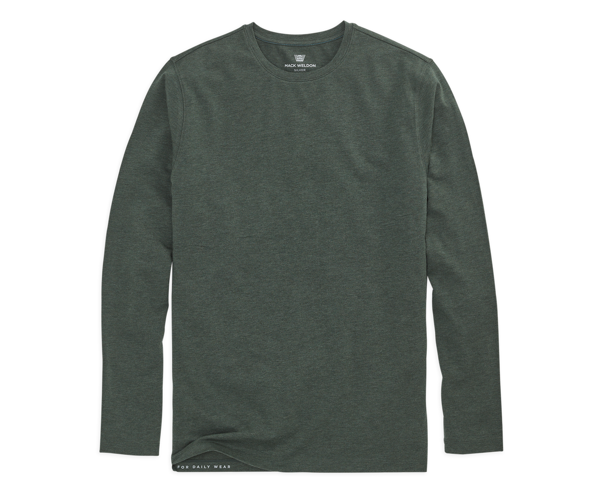 SILVER Long Sleeve T-Shirt Midnight Pine Heather – Mack Weldon