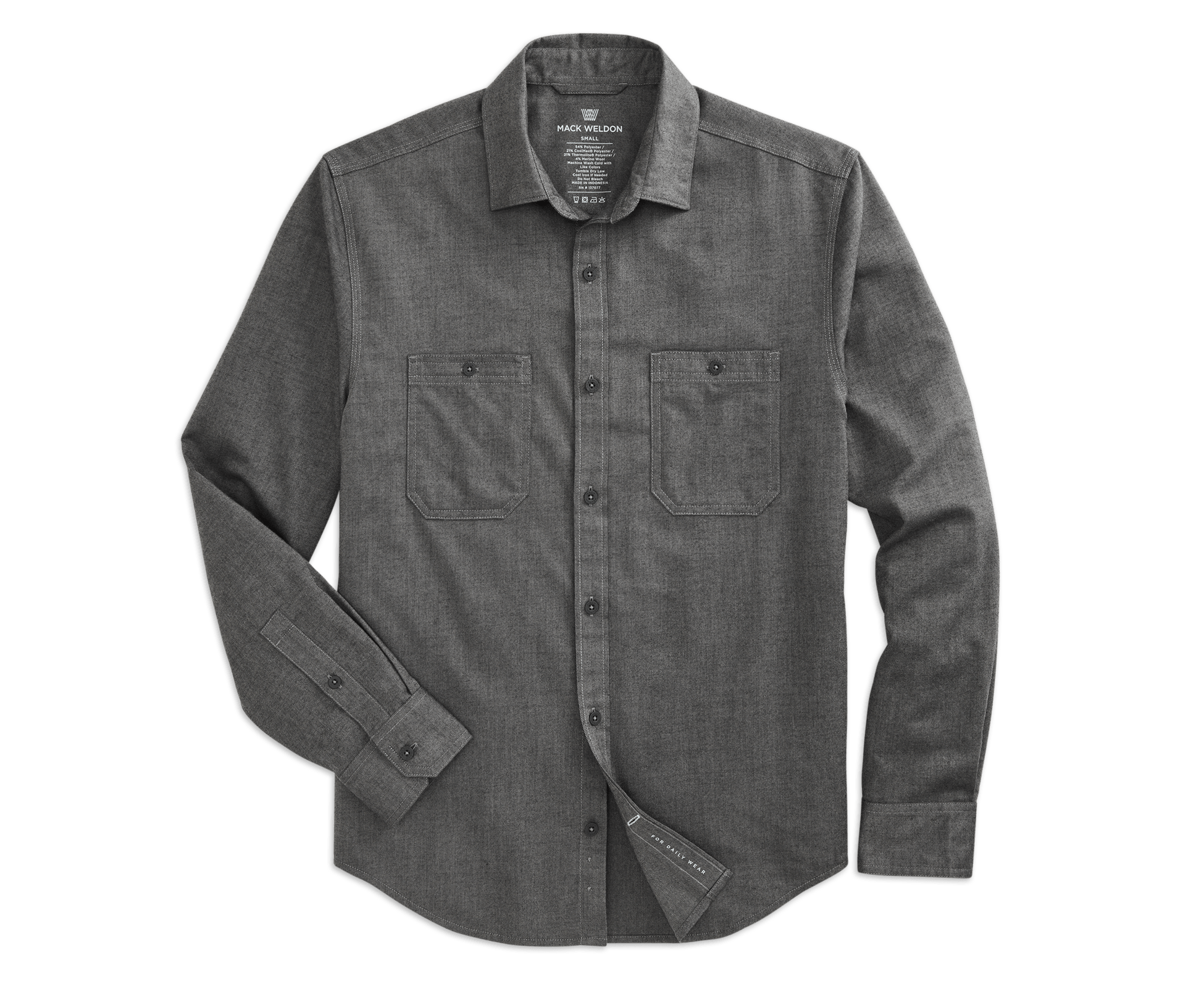 WARMKNIT Flannel Shirt Charcoal Heather