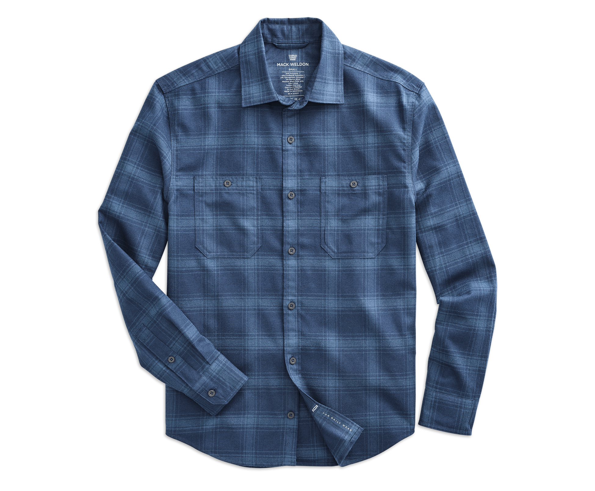 WARMKNIT Flannel Shirt Total Eclipse Blue Cabin Plaid