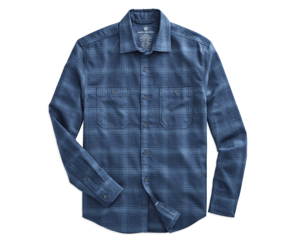 WARMKNIT Flannel Shirt Total Eclipse Blue Cabin Plaid