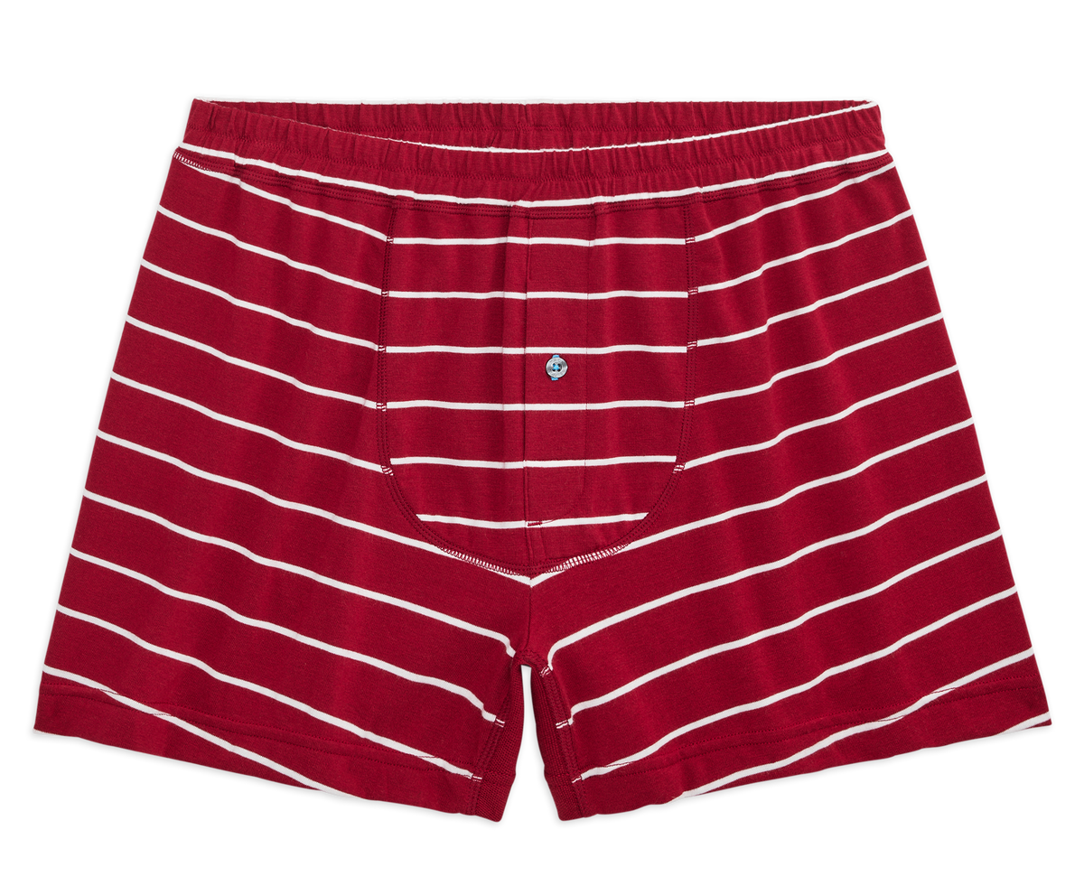 18Hour Jersey Knit Boxer Crimson Bright White Maritime Stripe Mack