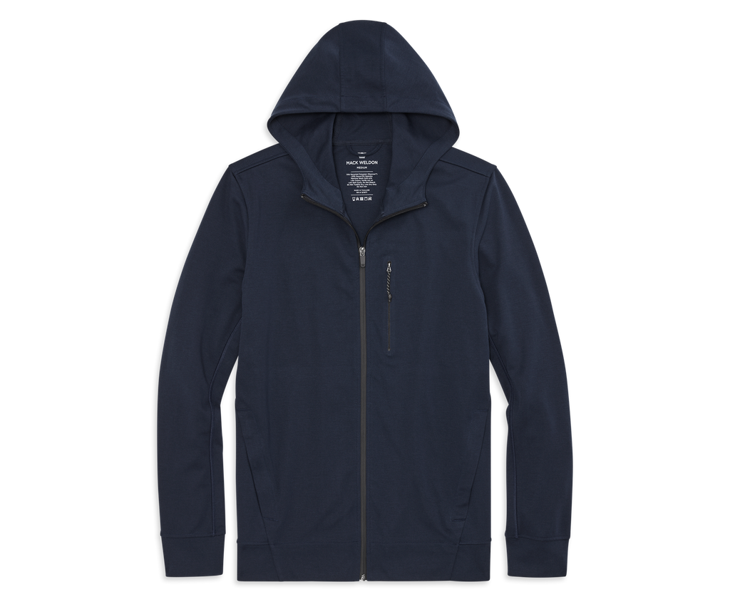 Mack Weldon Atlas Full-Zip Hoodie True Black, Size: XL