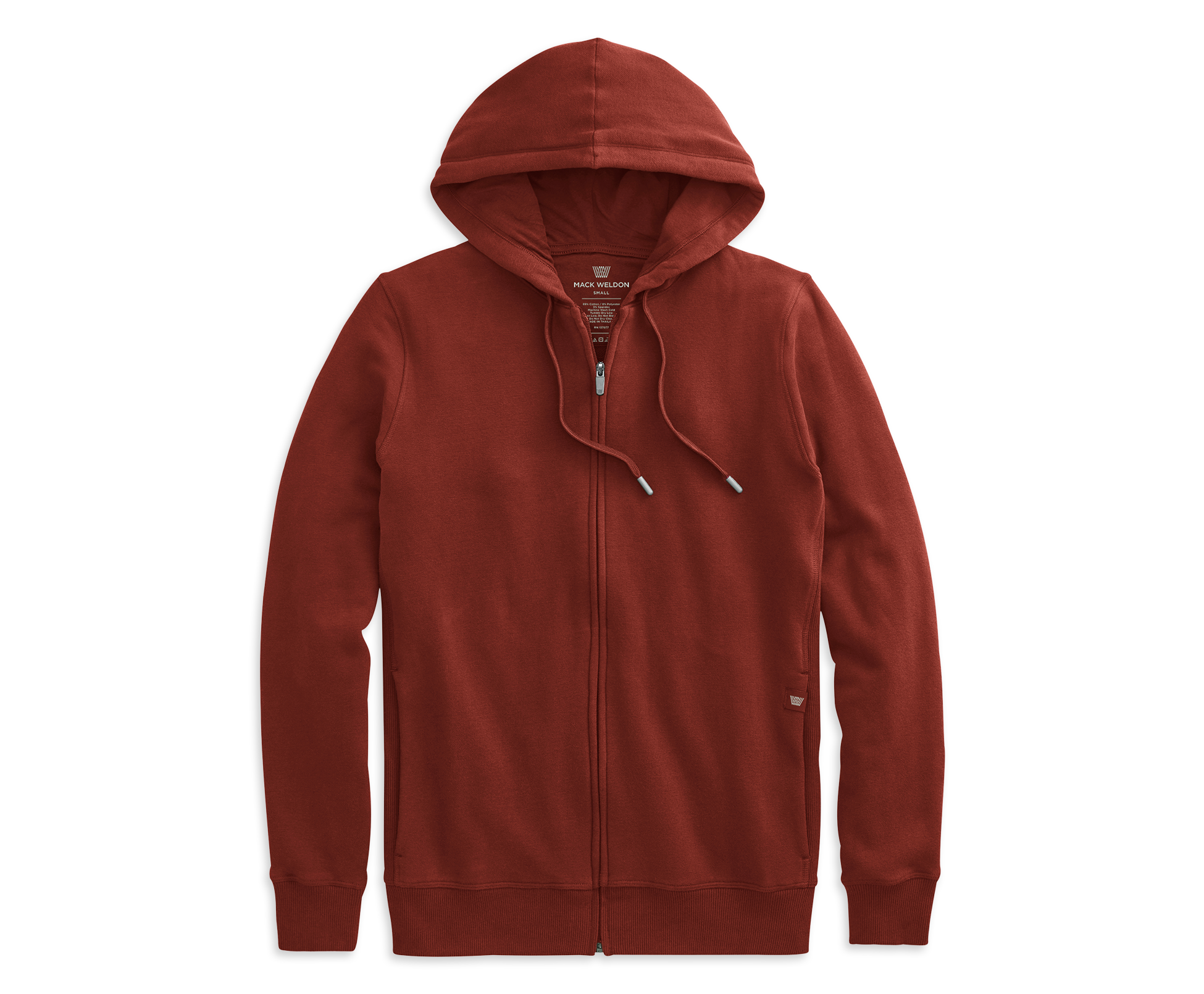 Red zipper top hooded sweatshirt