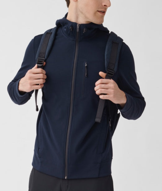 Mack Weldon Men's Atlas Full-Zip Hoodie Total Eclipse Blue