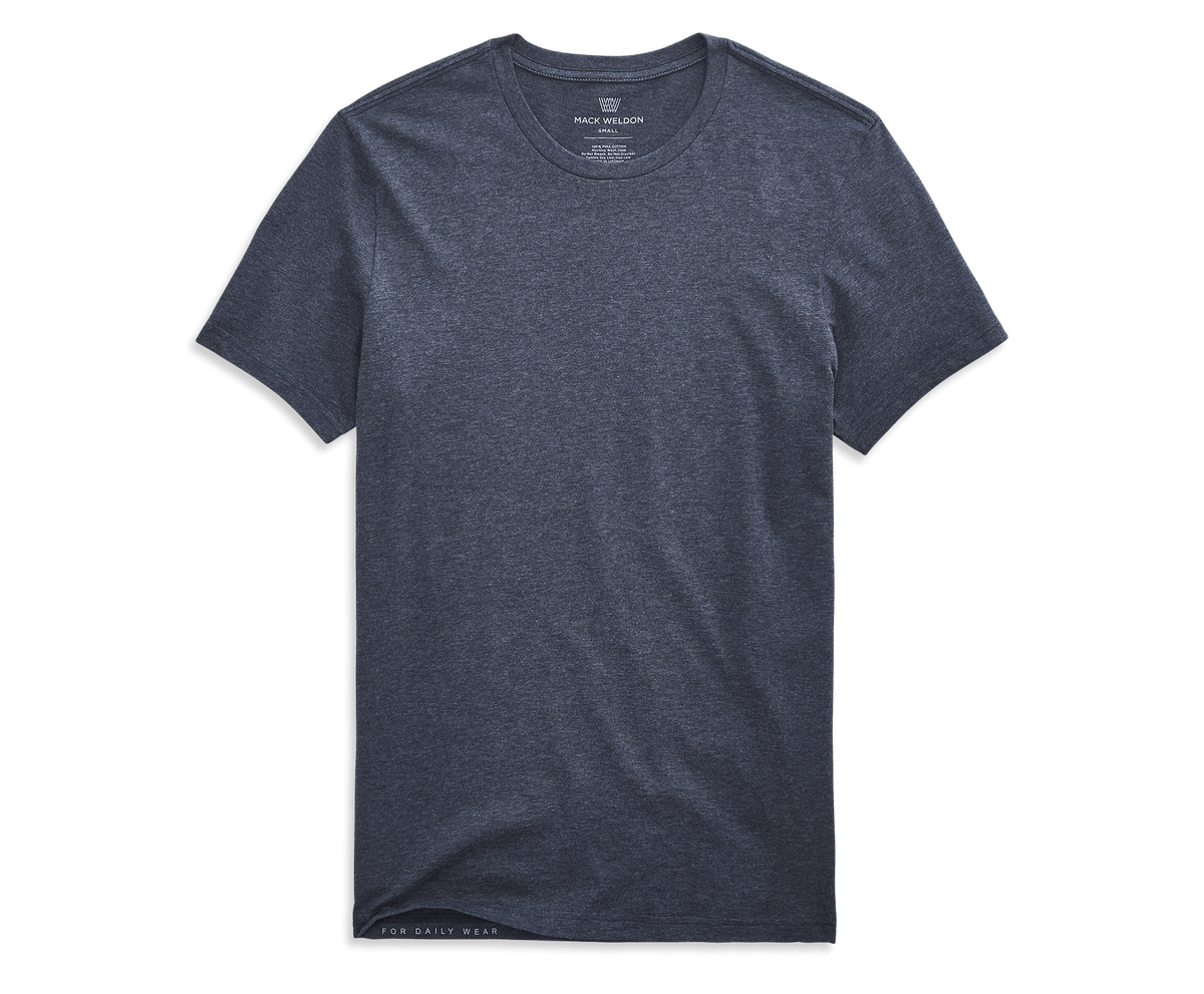 Pima Crew Neck T-Shirt Navy Heather – Mack Weldon