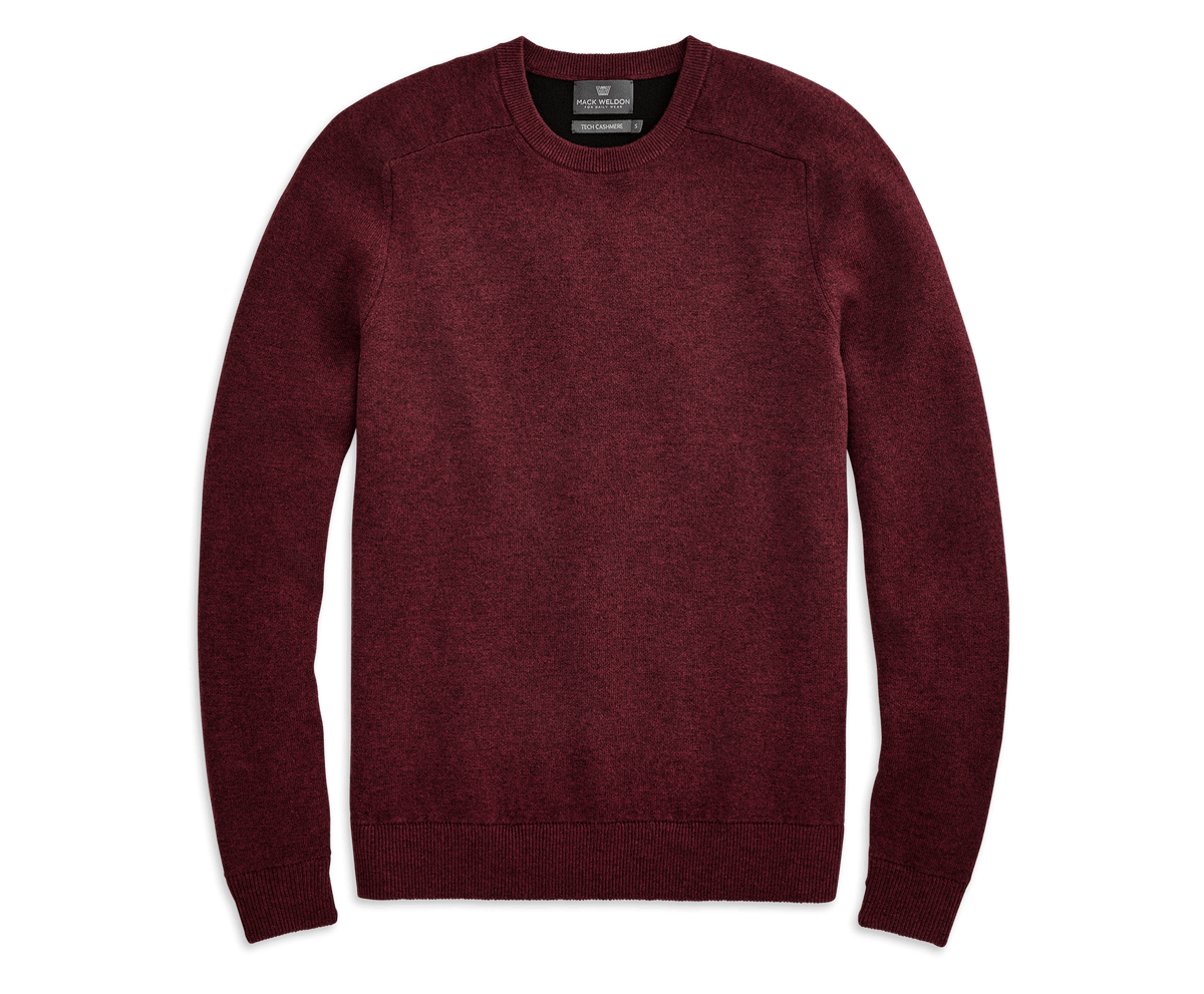 Tech Cashmere Crew Neck Sweater Malbec Heather – Mack Weldon
