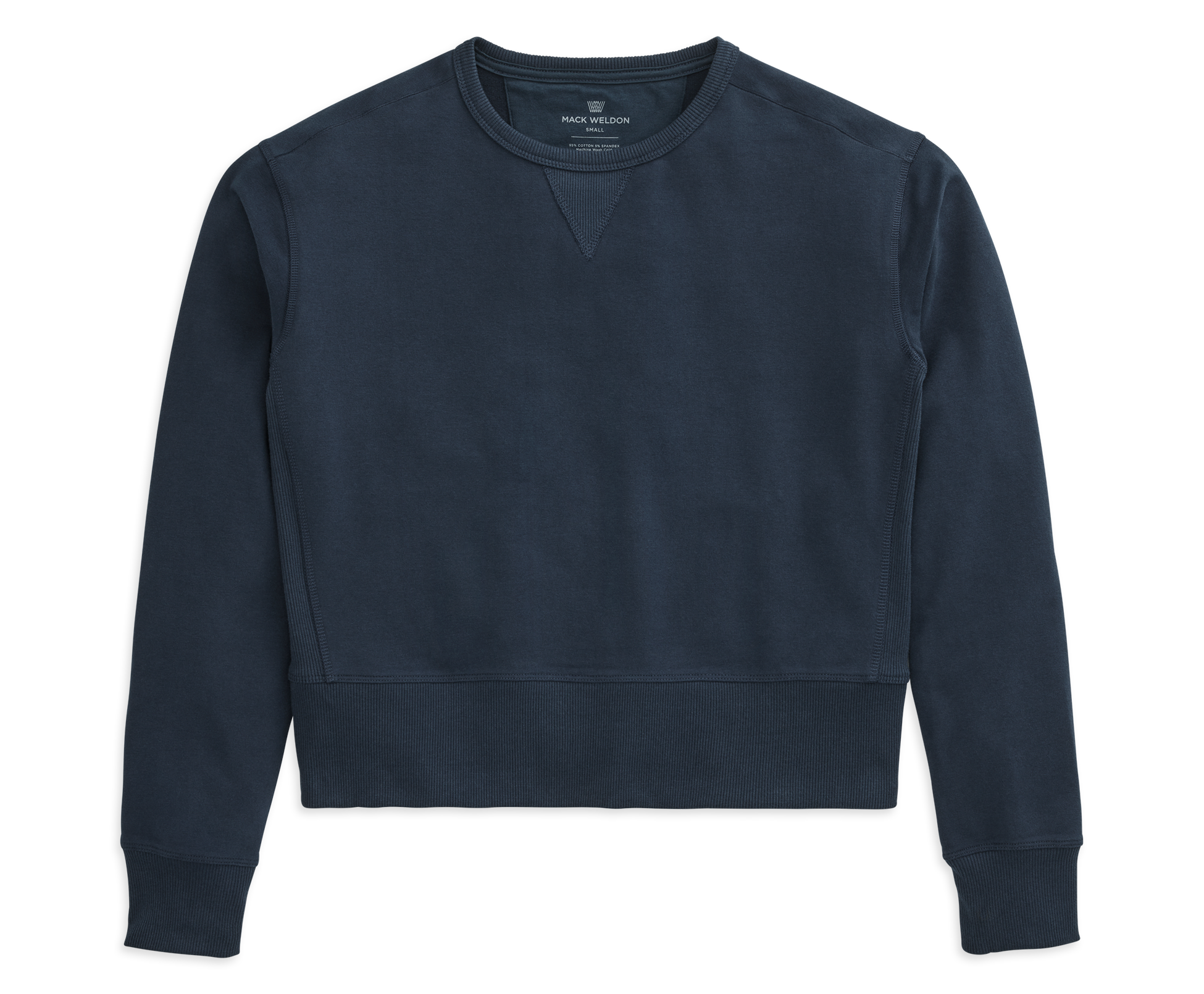Women's Navy Brushed Back Crew Neck Sweatshirt from Crew Clothing Company